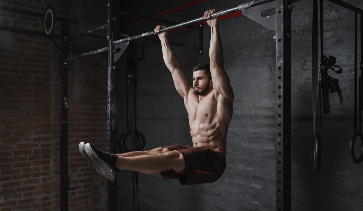 Athlete performing calisthenics